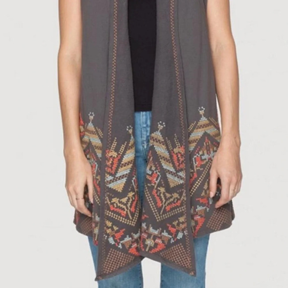 Johnny Was Teegan Embroidered Draped Vest - Picture 8 of 8
